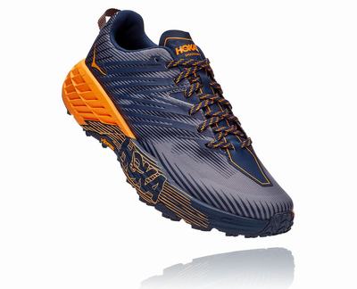 Hoka One One Men's Speedgoat 4 Sneakers Black/Light Gold (HO9520) Australia